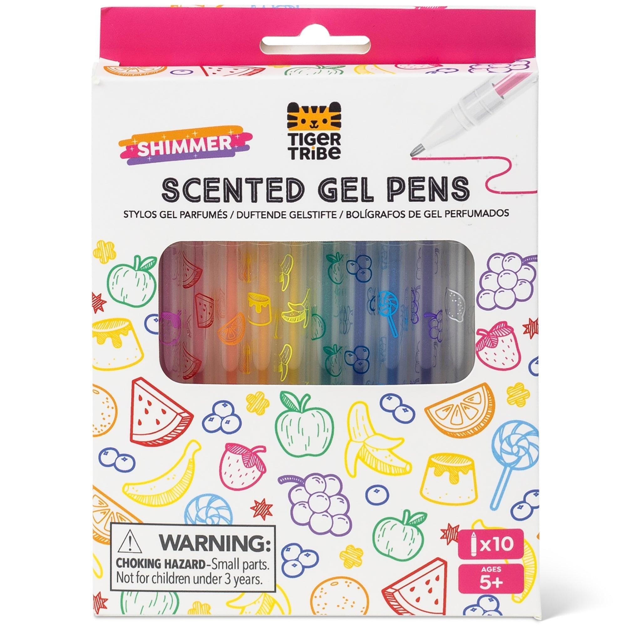 Tiger Tribe Shimmer Scented Gel Pens 10-Pack Fruity Dessert Scents