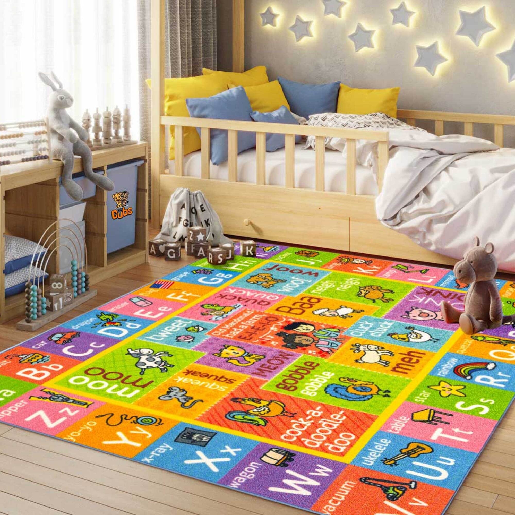 KC Cubs ABC Alphabet Animal Sounds Educational Rug 3x5 Foot Playmat