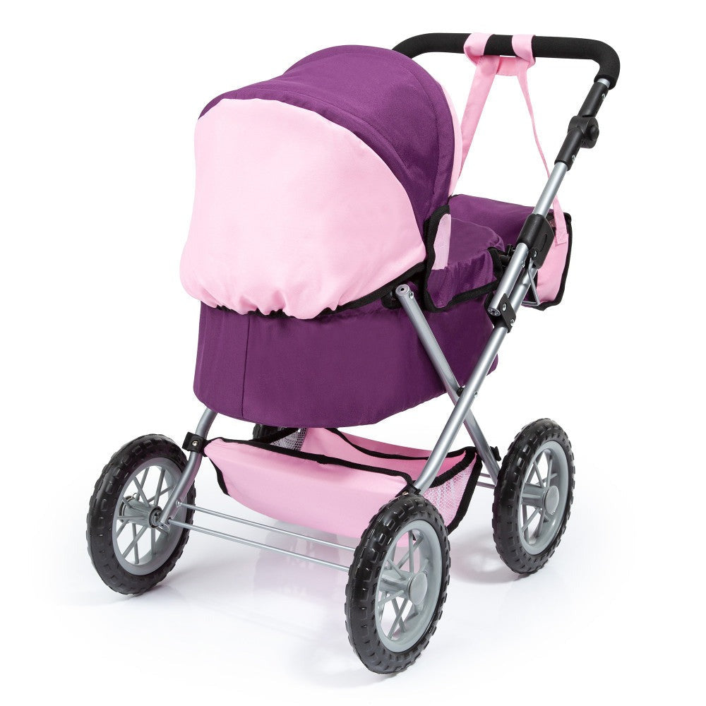 Bayer Design Purple & Pink Trendy Doll Pram with Bag