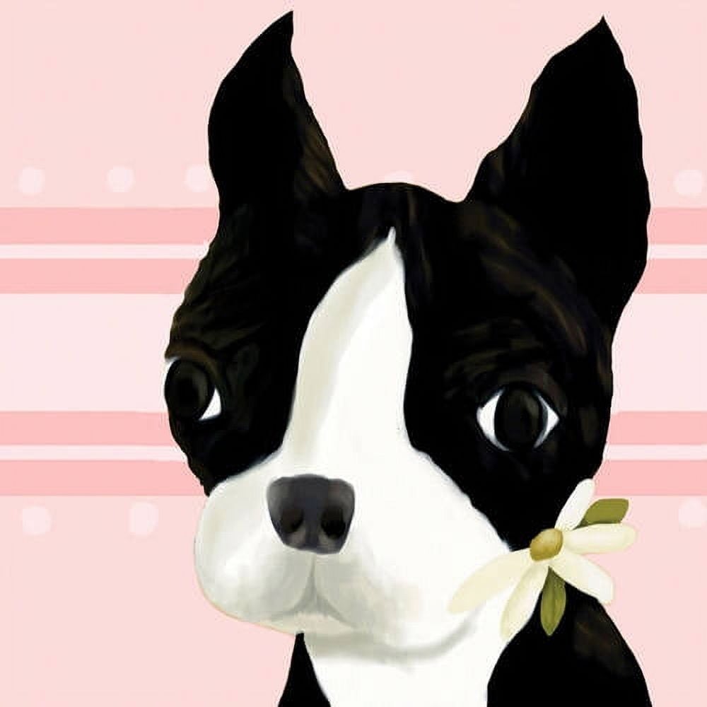 Oopsy Daisys Bea The Boston 10 inch Canvas Wall Art - Blue Stripe