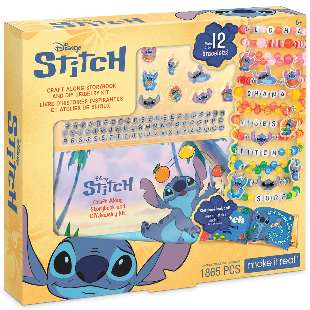 Make It Real Disney Stitch Craft Along Storybook & DIY Jewelry Kit - 1865-Piece Set