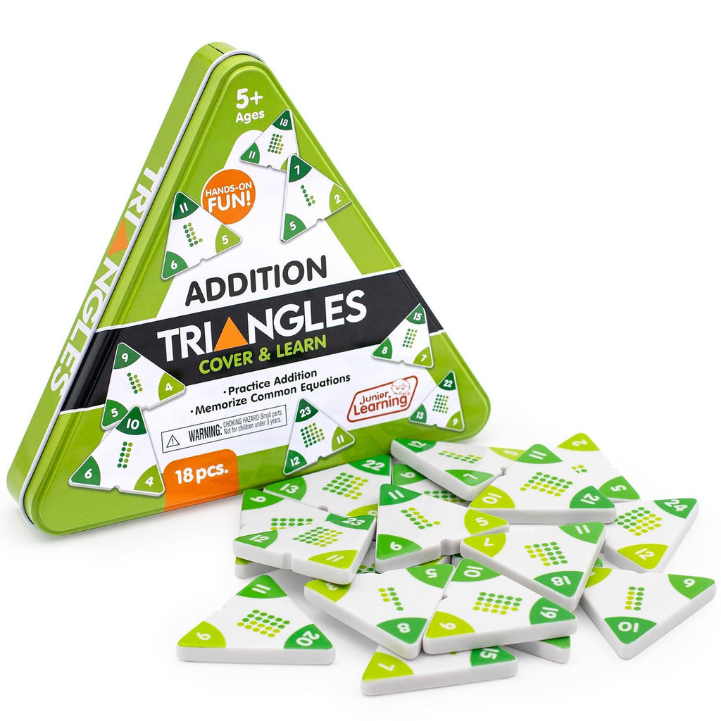 Addition Triangles Hands-On Math Learning Set With 36 Fact Family Triangles