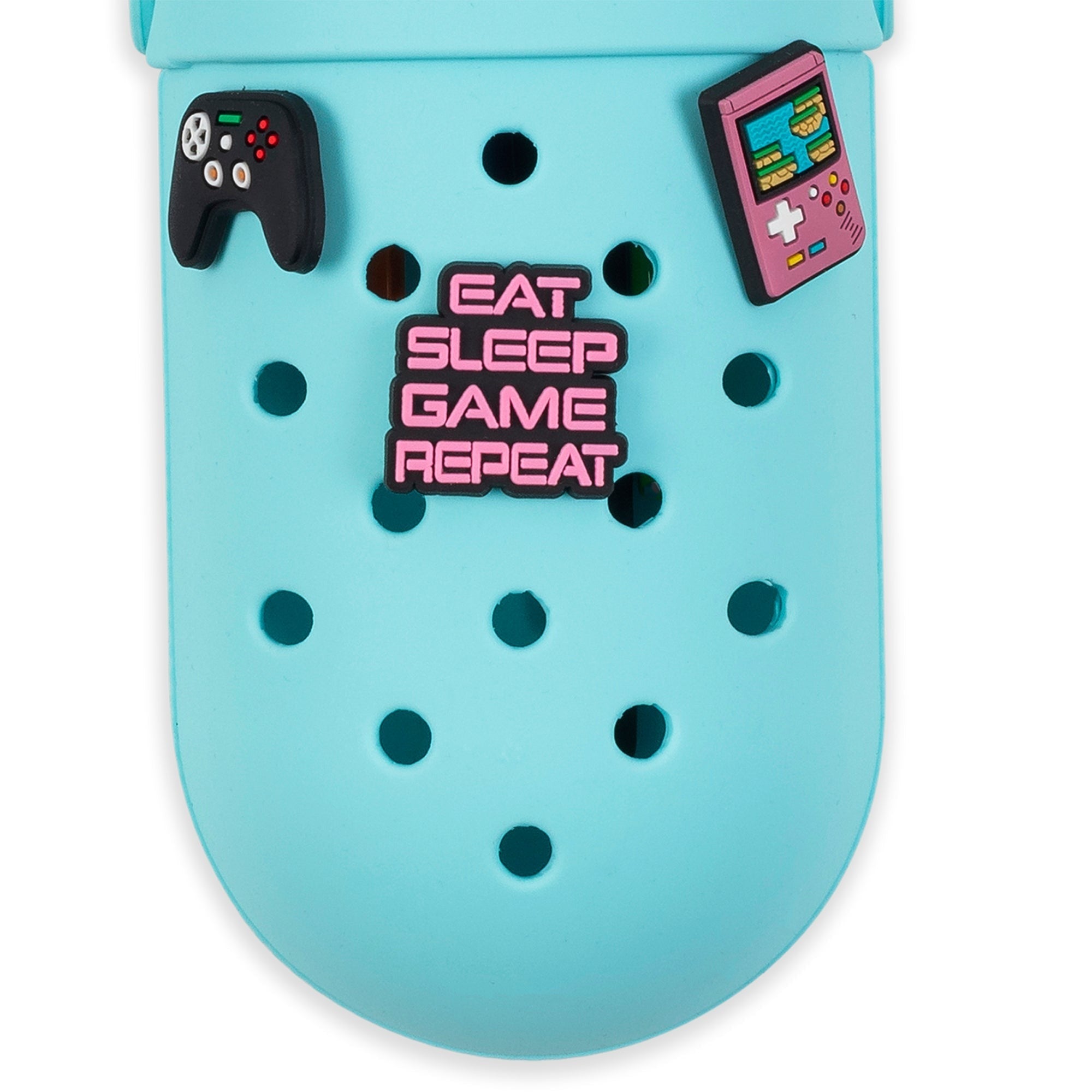 Charm Gaming Pencil Case With Removable Charms - Teal Silicone