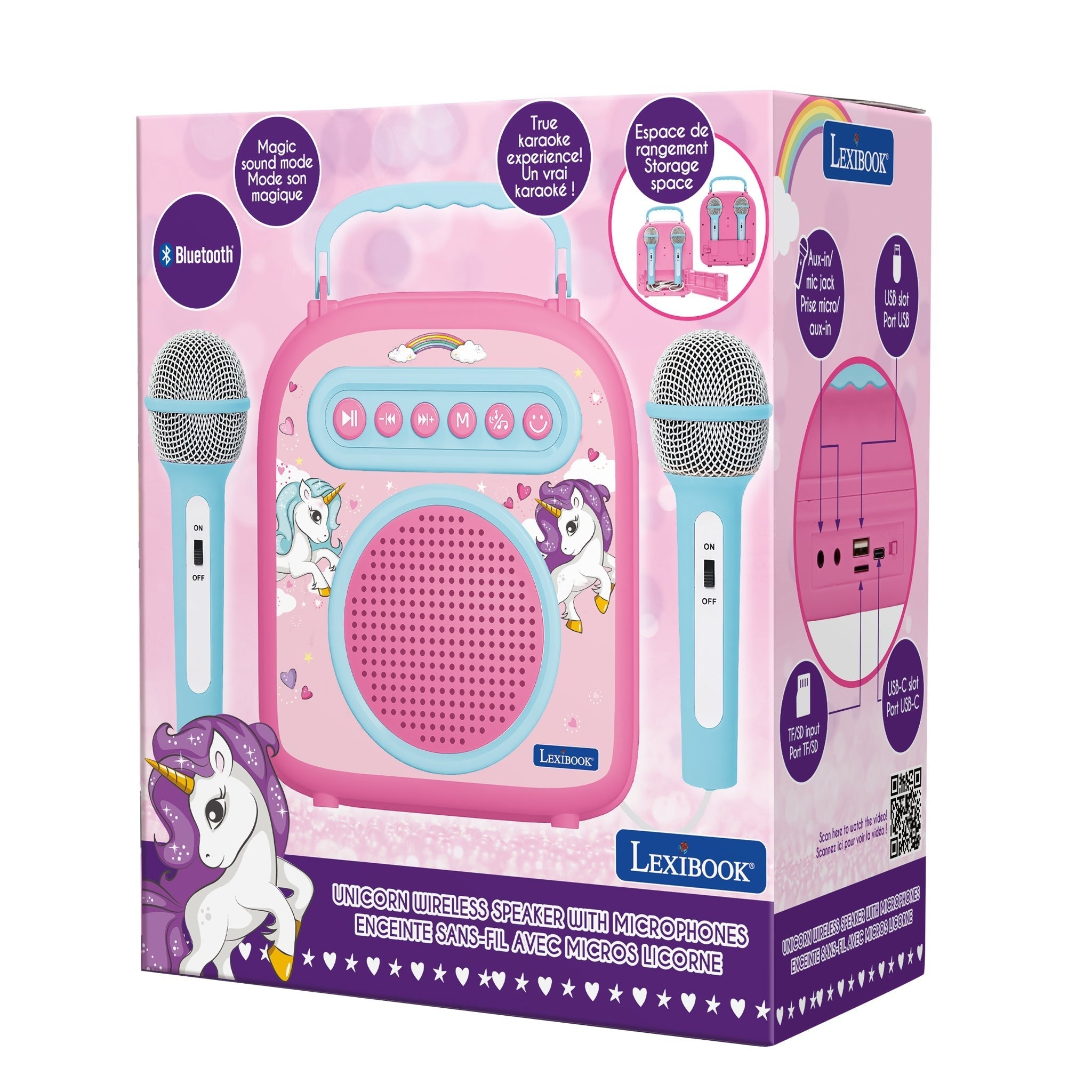 LEXIBOOK Unicorn Bluetooth speaker with microphones
