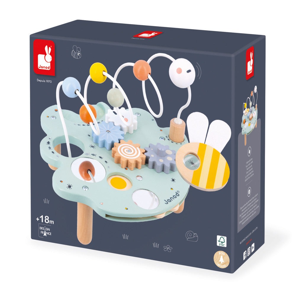 Janod Sweet Cocoon Multi-Activity Leaf Station - Colorful Educational Toy