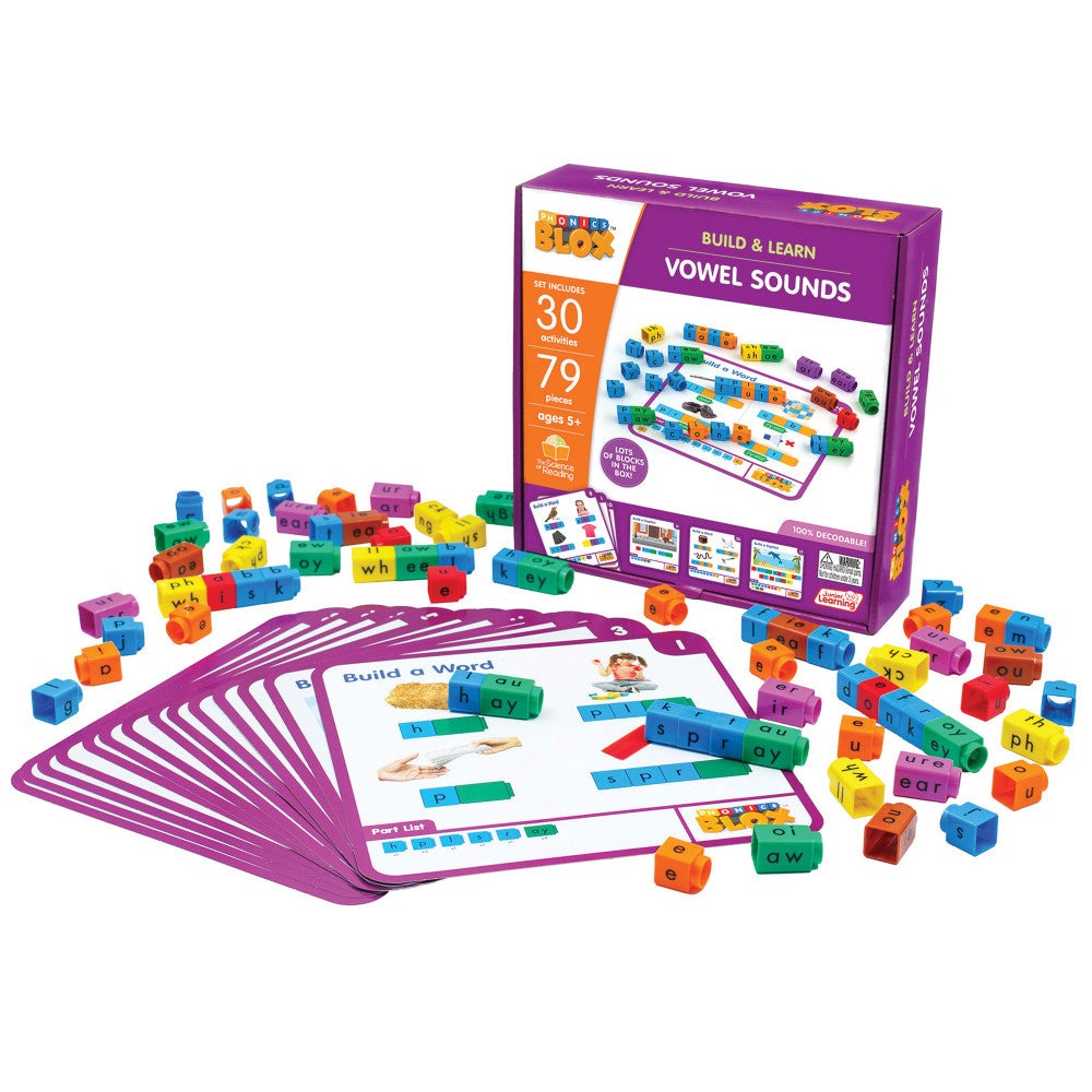 Junior Learning Rainbow Phonics Blox - Vowel Sounds Phase 5 - Educational Toy for Kids 5+