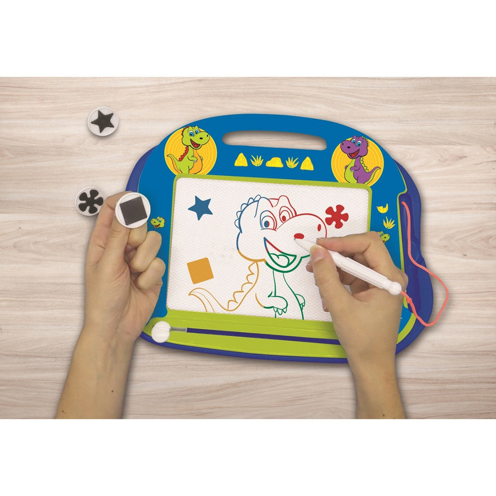 LEXIBOOK Dinosaurs Magnetic Multicolor Drawing Board with accessories A5 format