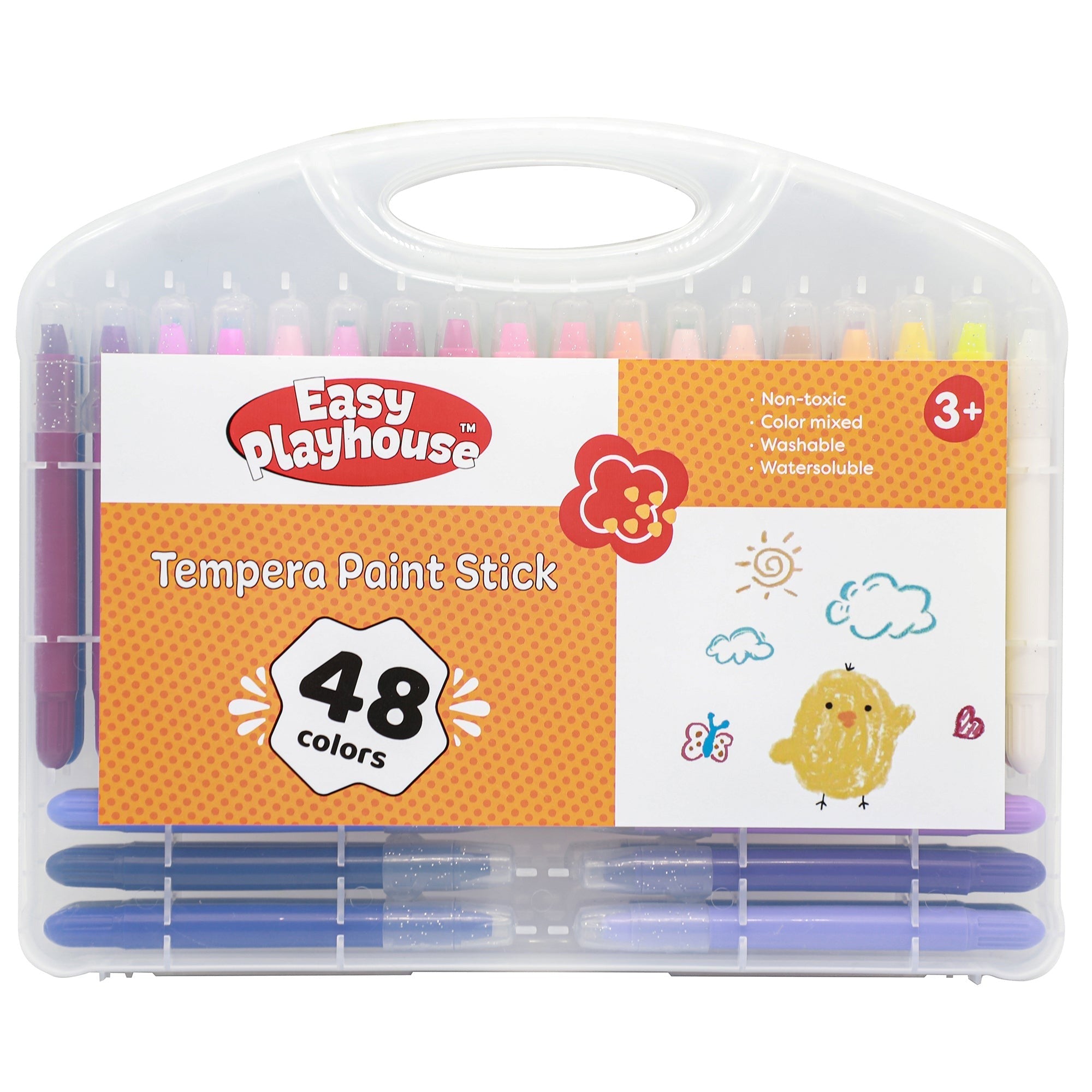 Easy Playhouse Vibrant Tempera Paint Sticks - 48pk, Non-Toxic