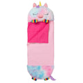 Happy Nappers Large 66 inch Rainbow Unicorn Sleepy Sack & Pillow for Kids 7+