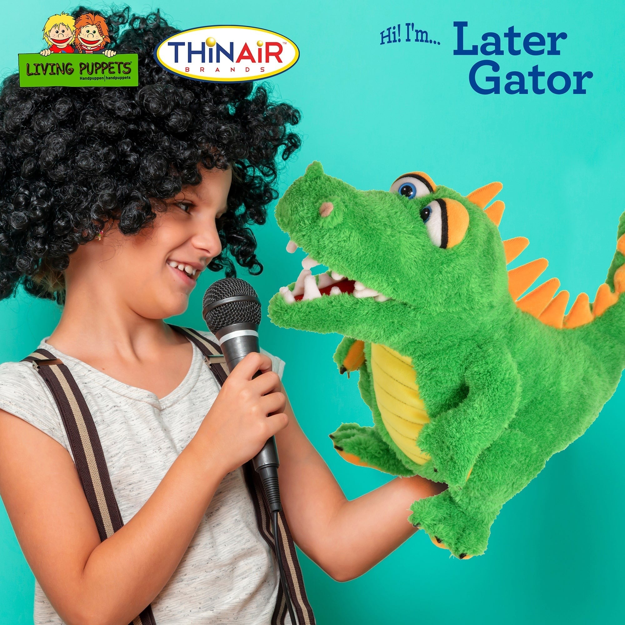 Living Puppets Later Gator - 17" Plush Green Alligator Hand Puppet