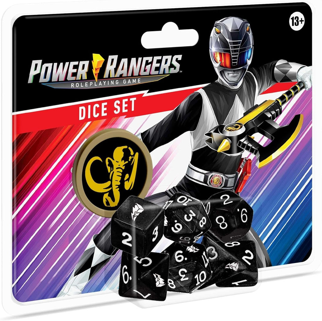 Power Rangers Roleplaying Game Black Ranger 8-Piece Custom Dice Set With Power Coin