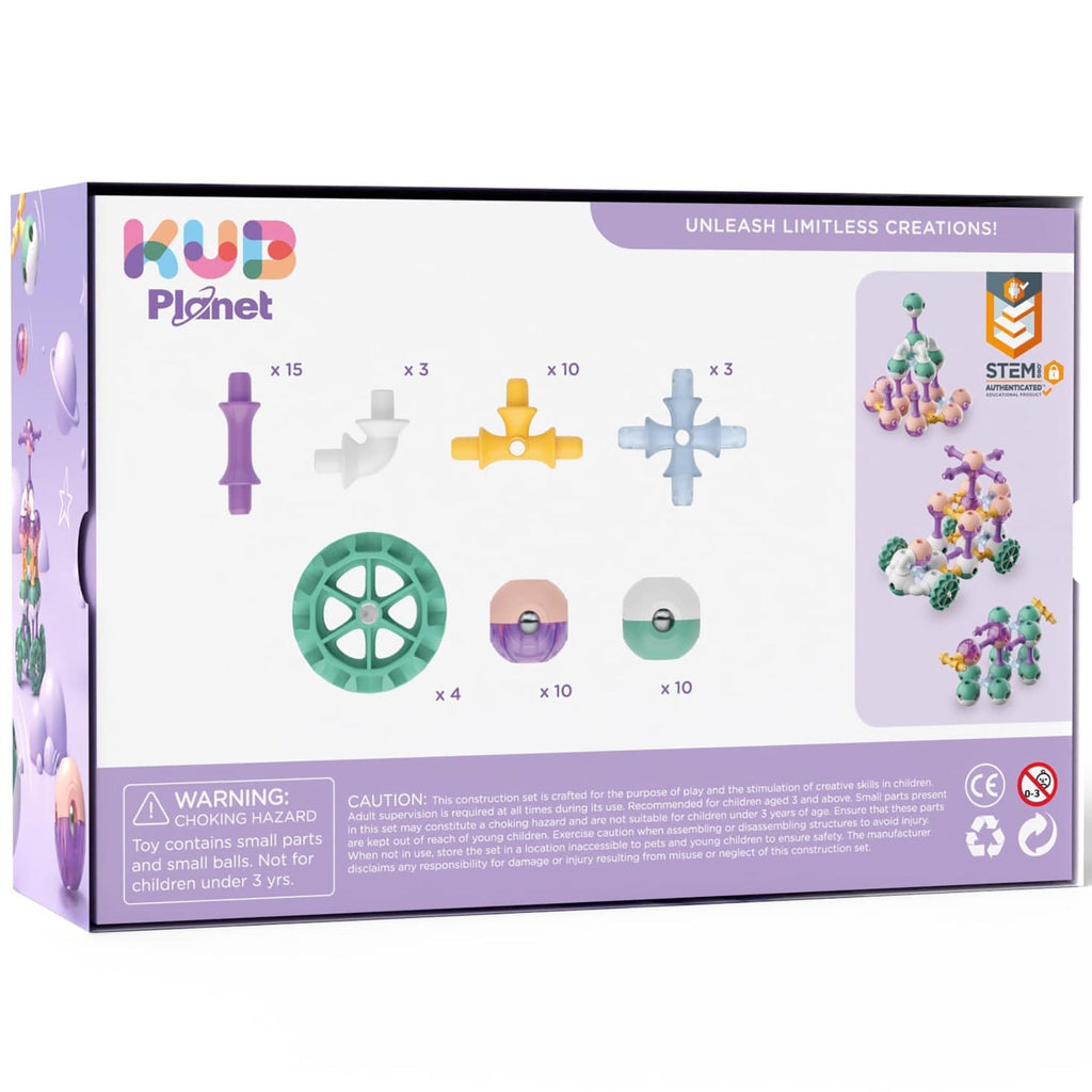 KUB Planet Cosmic Soft 55-Piece Magnetic Building Set - STEM Construction Toy