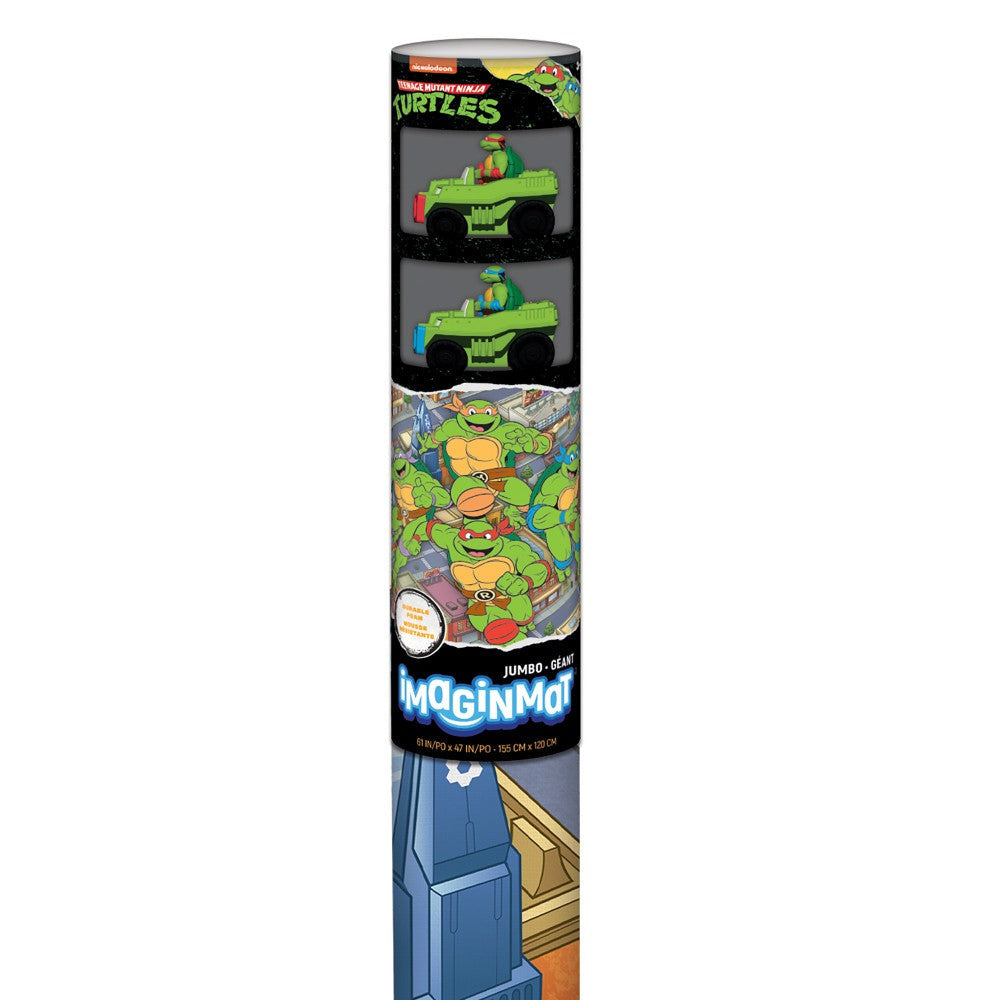 Imaginmat Jumbo TMNT Floor Playmat with 2 Toy Cars, 47x61 Inches