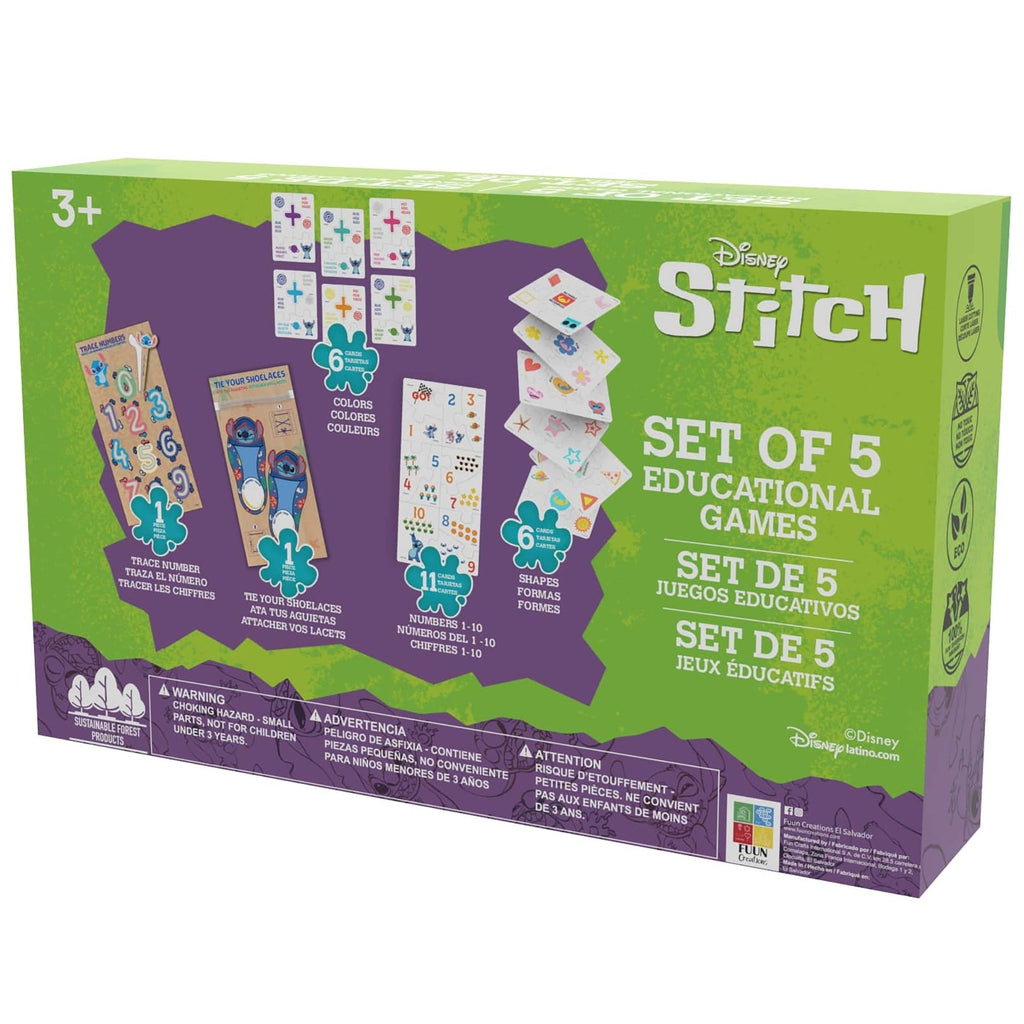 Disney Stitch Educational Games Set - Play Based Learning Kit - Toy for Kids 3+