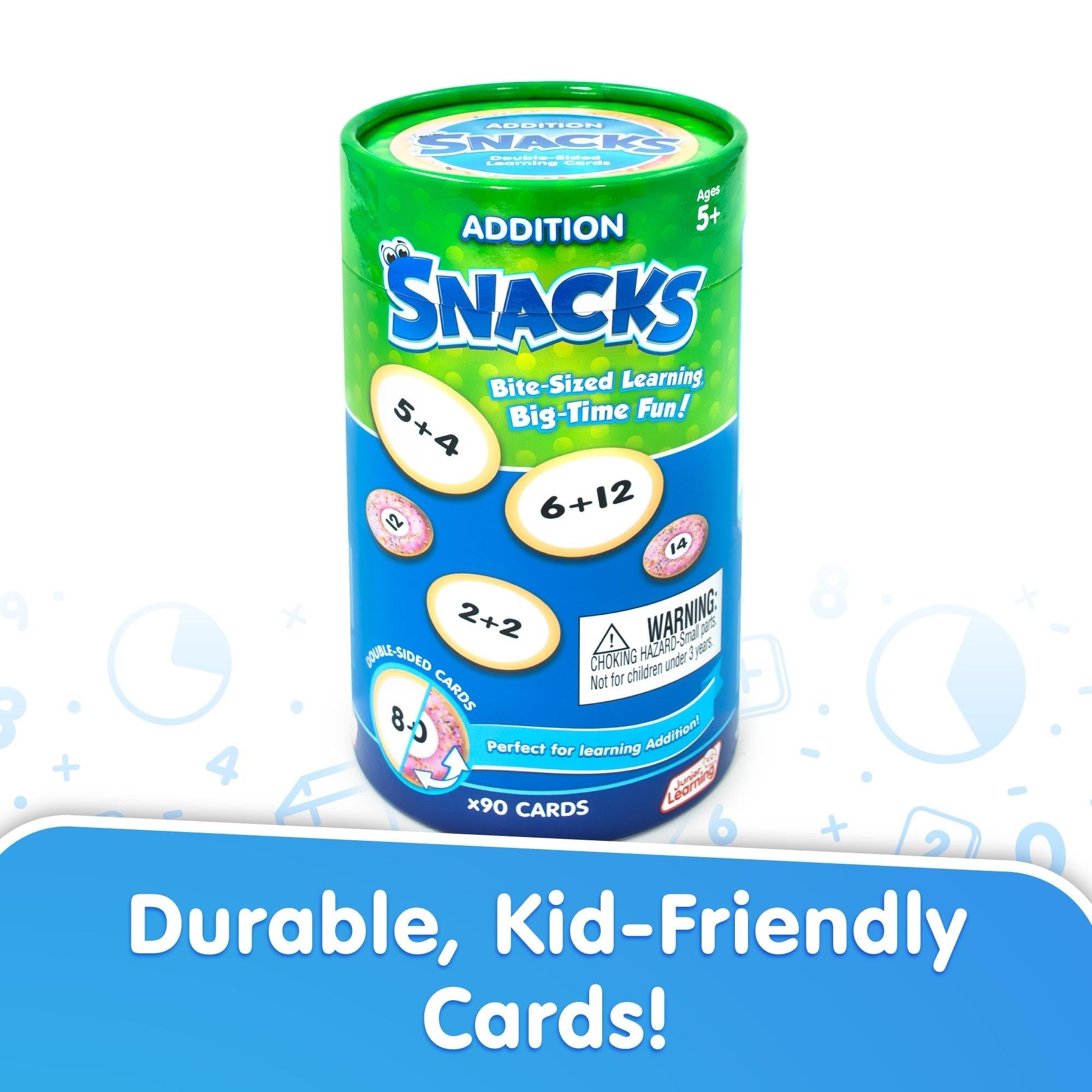 Snacks: Addition Math Learning Card Game With 90 Double-Sided Donut Cards