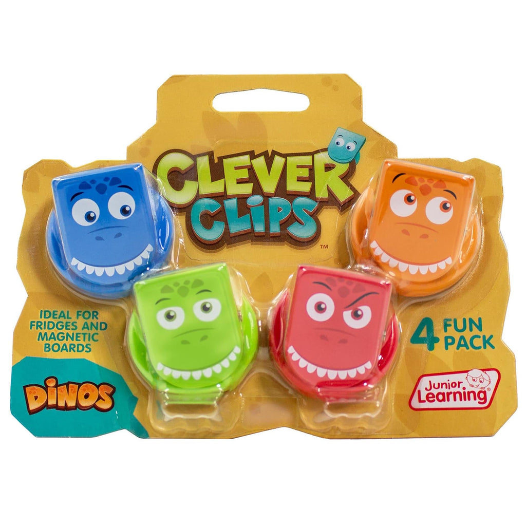 Junior Learning Dino Clever Clips - 4pc Magnetic Fun Pack