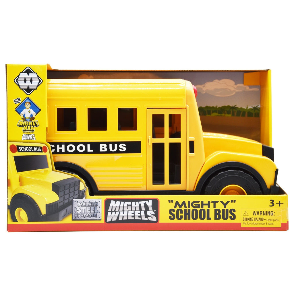 Mighty Wheels 16" Yellow School Bus with Interactive Doors