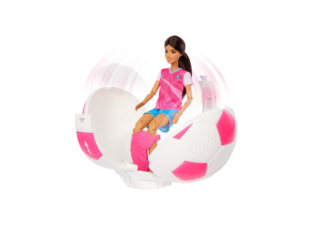 Barbie Roll & Reveal Soccer Player Fashion Doll with 8 Surprises, 10.63-Inch
