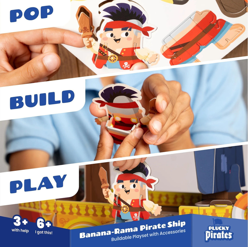 Banana-Rama Pirate Ship Buildable Playset With 9 Pirates And 21 Play Pieces