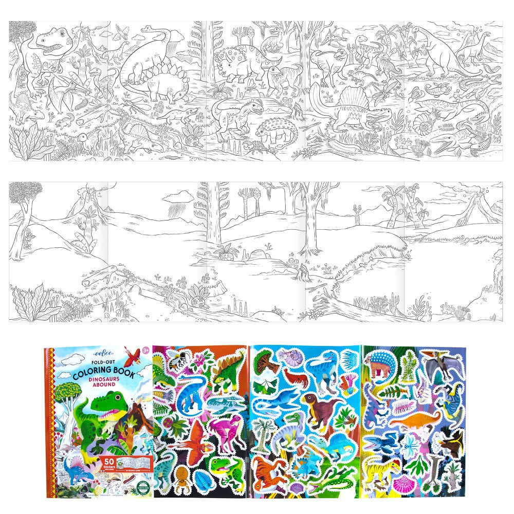 eeBoo Dinosaurs Abound Giant Coloring Adventure - Ages 3+