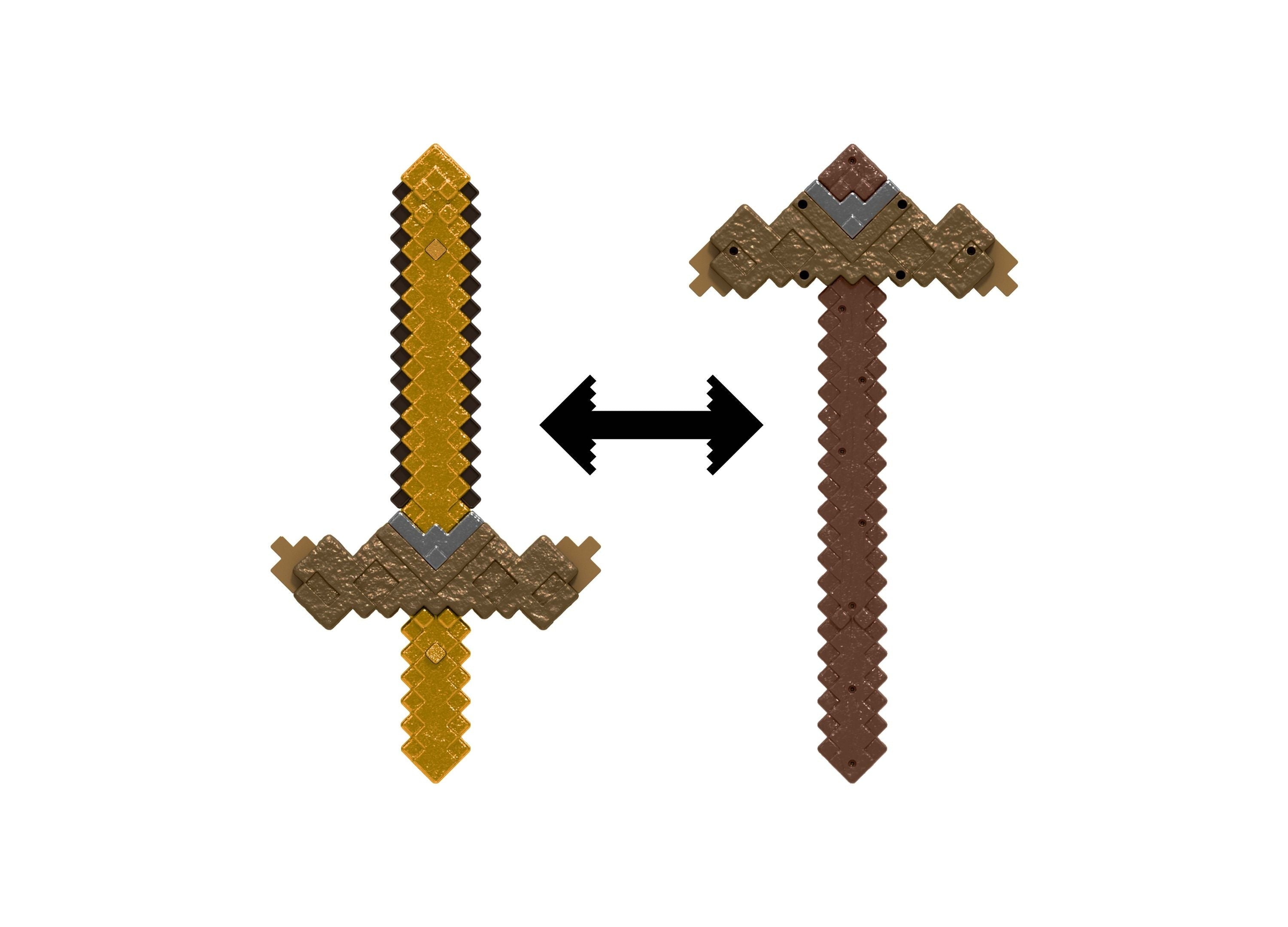 Minecraft Click And Switch 2-In-1 Sword And Pickaxe Role-Play Set