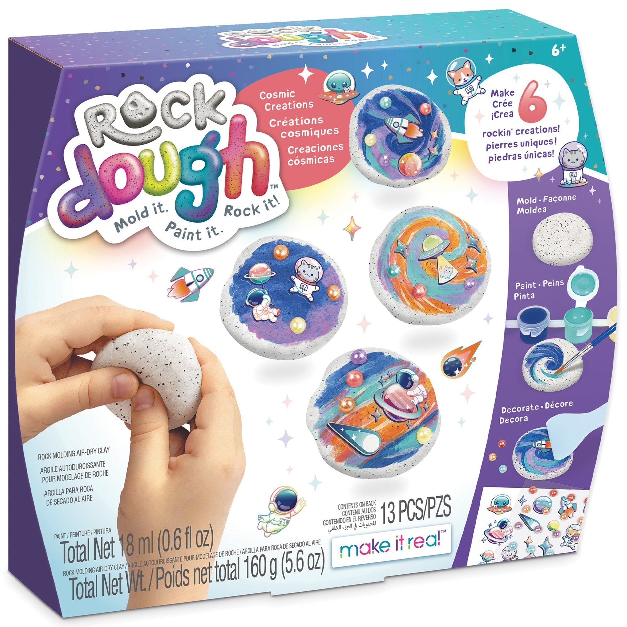 Make It Real Rock Dough Cosmic Creations Molding And Painting Craft Kit