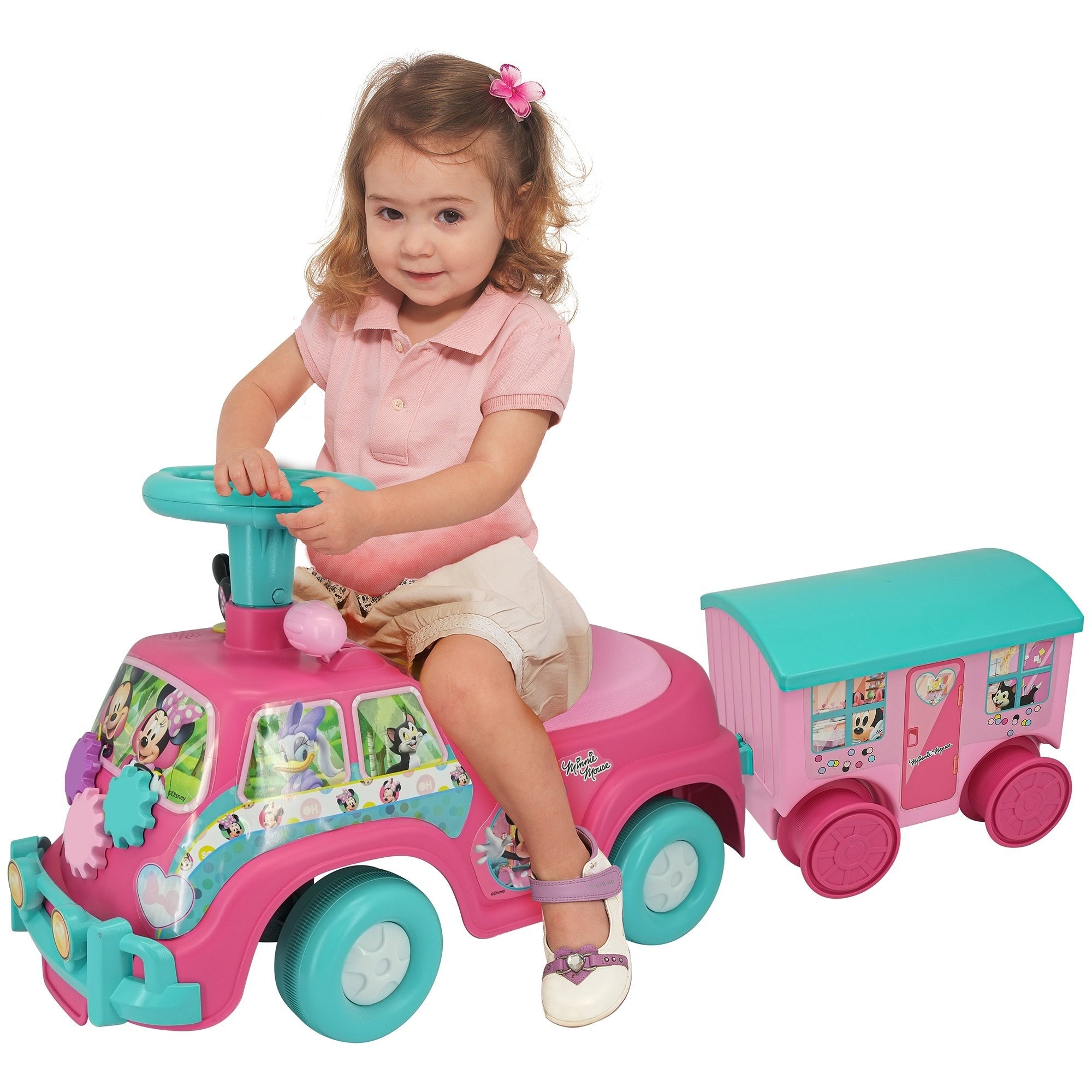 Disney Minnie Mouse Lights N' Sounds Camper - Kiddieland Foot-To-Floor Ride-On