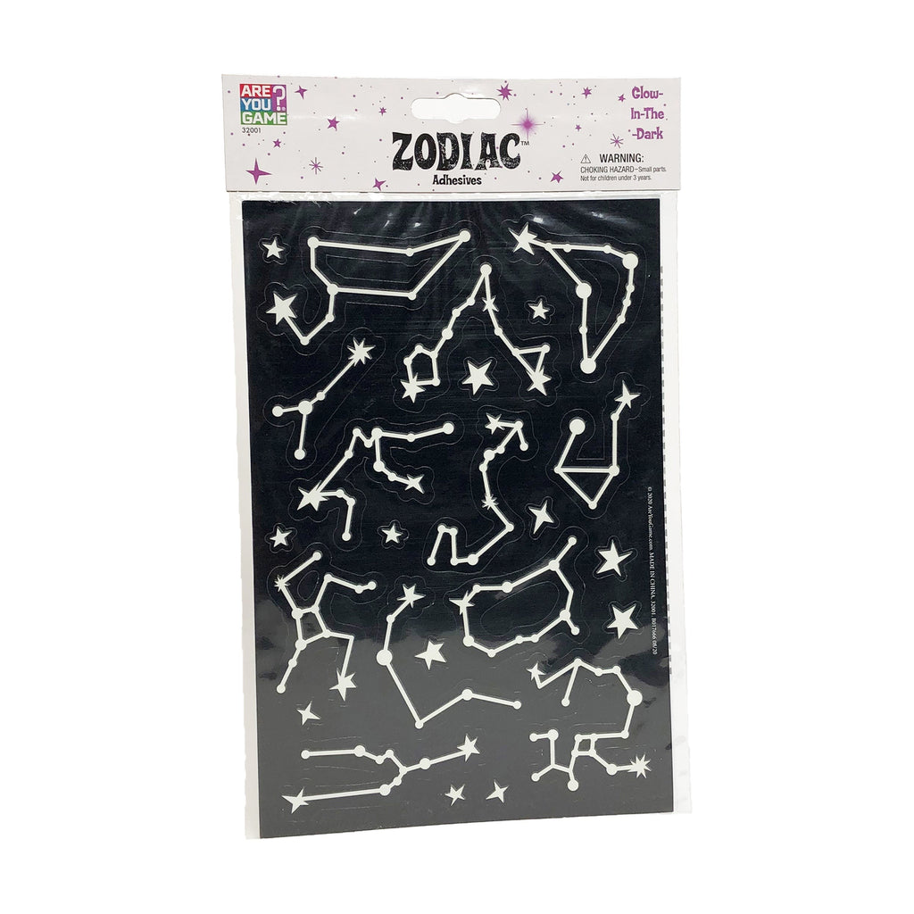 AreYouGame Celestial Series Glow-in-the-Dark Zodiac Adhesive Shapes Set