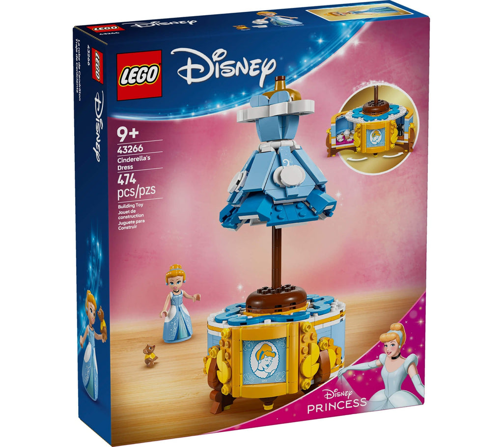 LEGO | Disney Princess Cinderella’s 474-Piece Dress Building Kit - with Gus