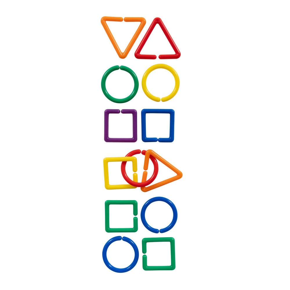edxeducation Colorful Geo Links Mini Jar - 144 Piece Linking Shapes Set in 6 Vibrant Colors