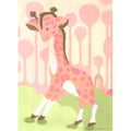 Oopsy Daisy Gigi Giraffe 14 inch Canvas Wall Art - Pink Jungle