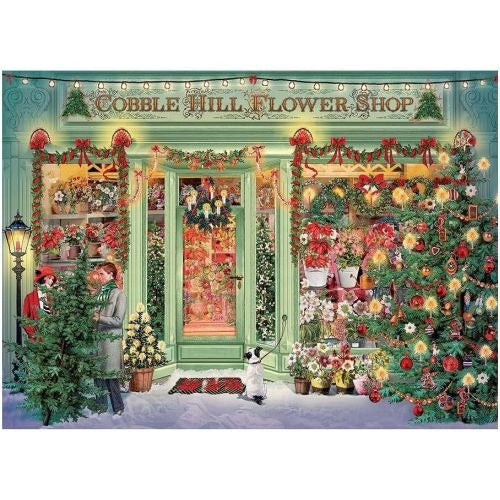 Barbara Behr Christmas Flower Shop Vintage-Themed Puzzle - 1000 pc