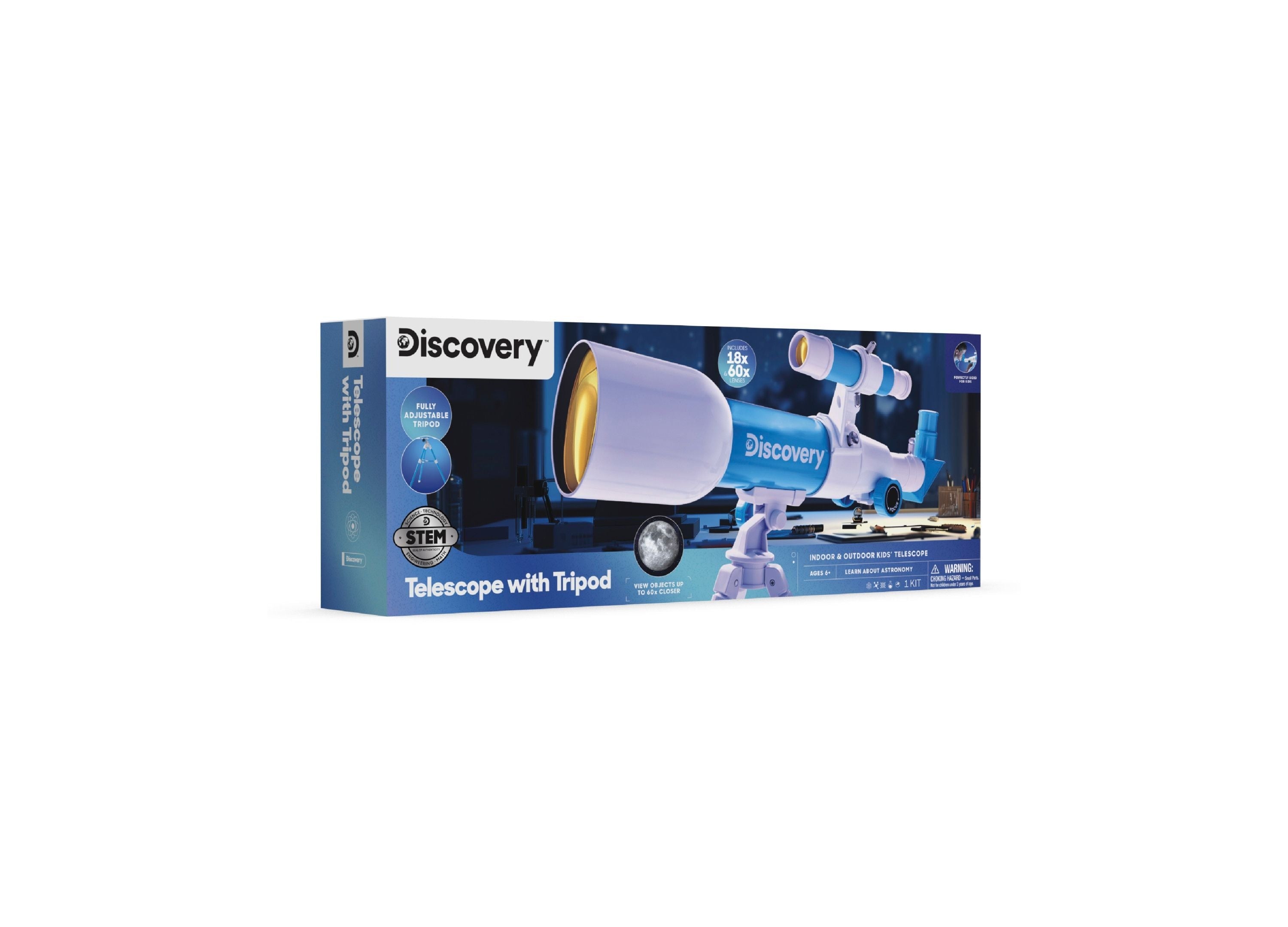 Discovery Kids Telescope With Tripod 18x And 60x Magnification Lenses