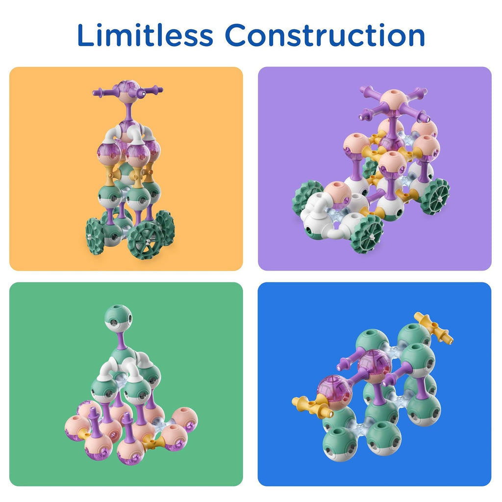 KUB Planet Cosmic Soft 55-Piece Magnetic Building Set - STEM Construction Toy
