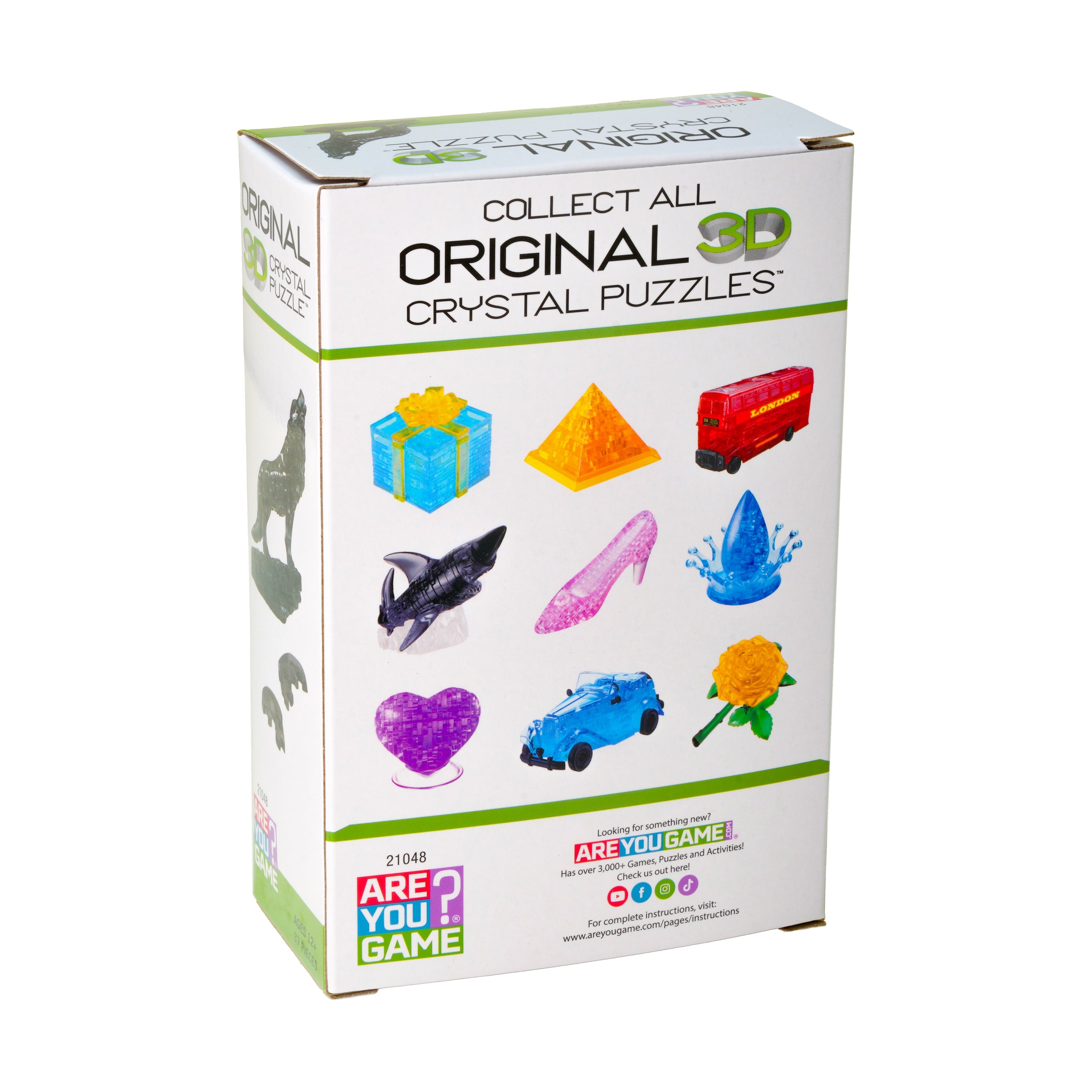 Mystic Black Wolf 3D Crystal Puzzle: 37 Pieces