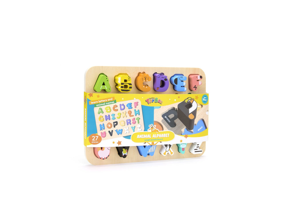 Geoffrey's Toy Box 26-Piece Wooden Alphabet Jungle Puzzle