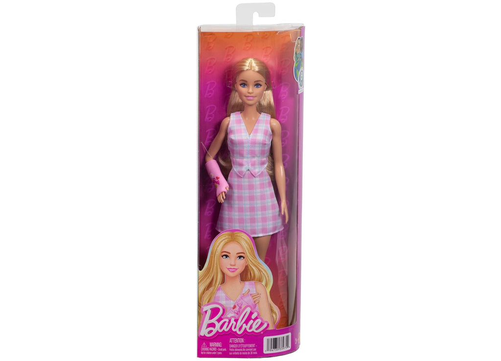 Barbie Fashionistas Doll - Plaid Top and Skirt with Arm Cast