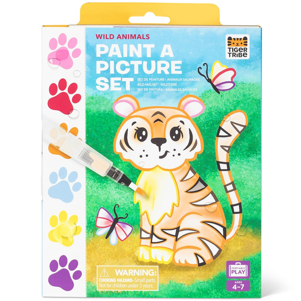 Tiger Tribe Wild Animals All-in-1 Watercolor Art Set with Mess-Free Brush