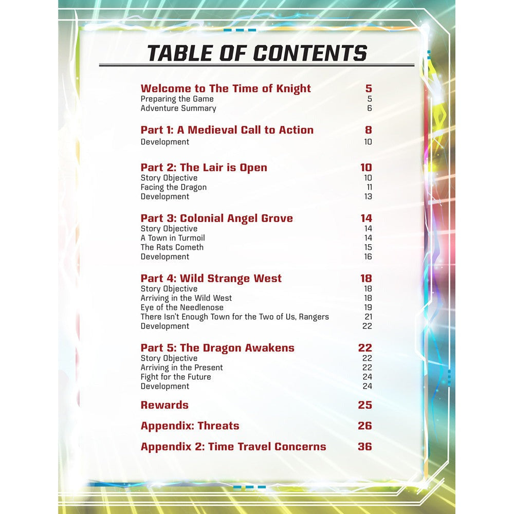 Renegade Games: Power Rangers RPG - A Time of Knight Adventure