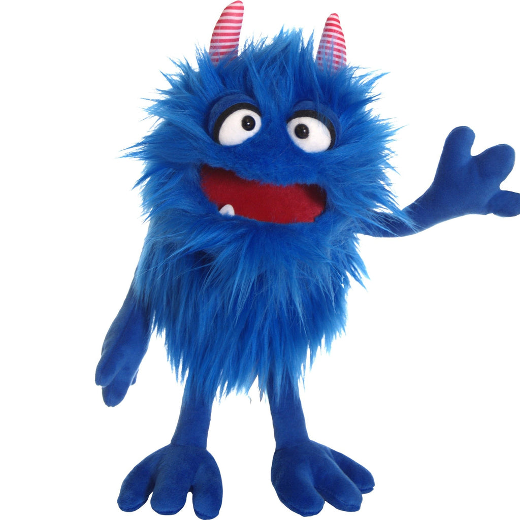 Living Puppets Mack The Friendly Monster - 14" Blue Plush Hand Puppet