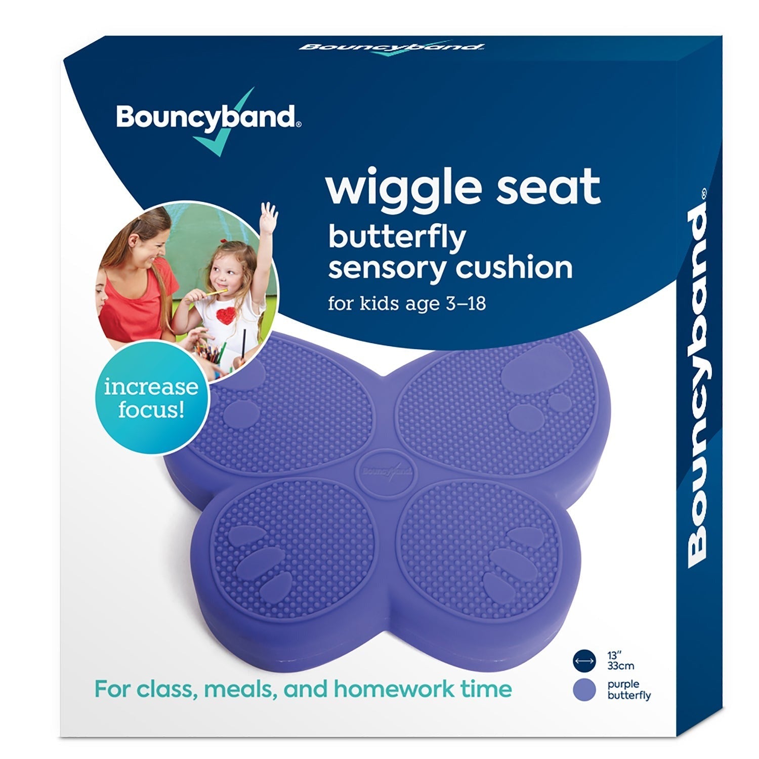 Bouncyband Wiggle Seat Purple Butterfly Sensory Cushion