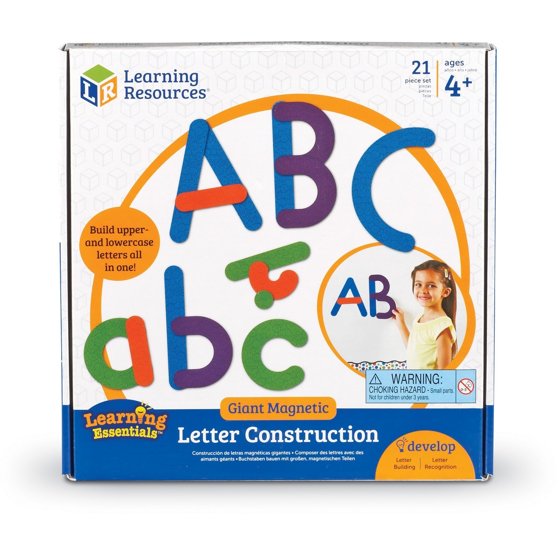 Learning Resources Giant Magnetic Letter Construction - 21-Piece Educational Set