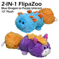 FlipaZoo Magic Tails 2-in-1 Plush - Blue Dragon to Purple Unicorn