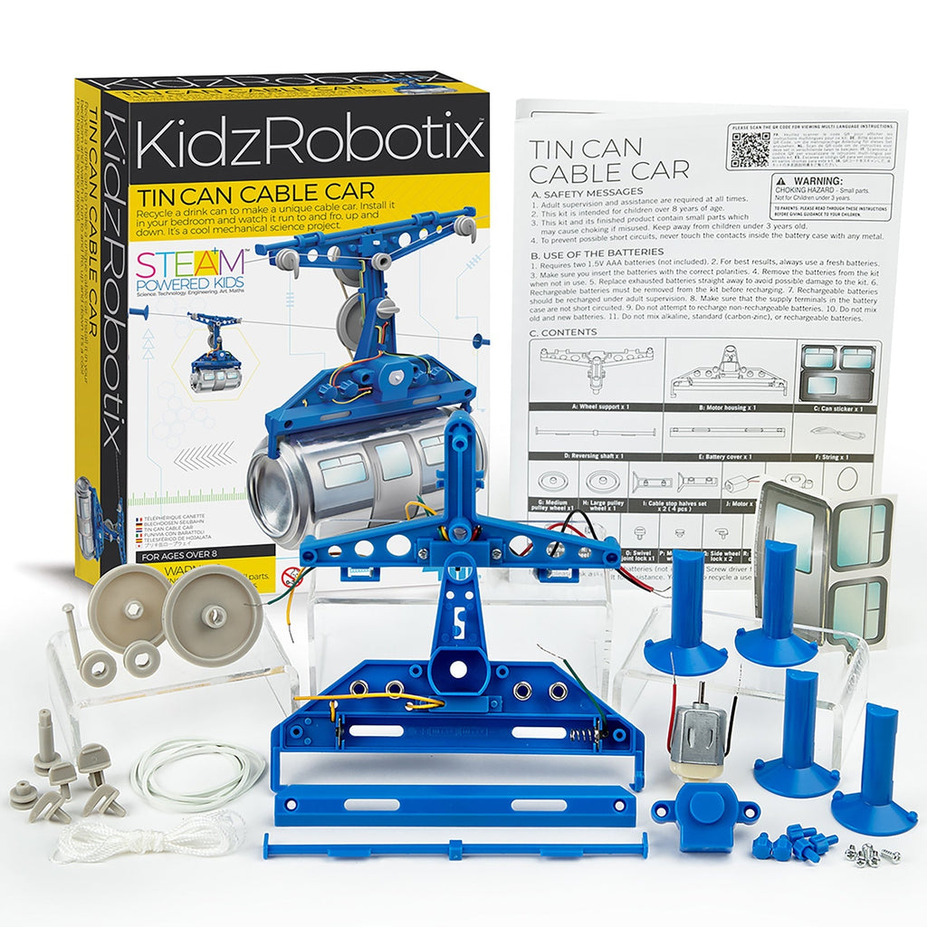 KidzRobotix Tin Can Cable Car Recycled Engineering Kit