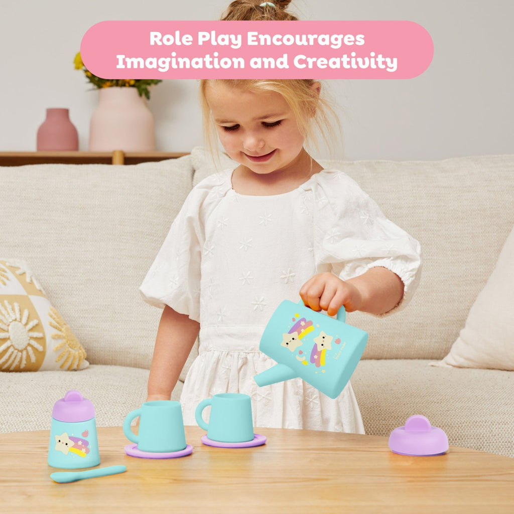 Tiger Tribe Silicone Tea Set 9-Piece Starlight Party Pretend Playset