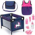 Bayer Design Doll Travel Set with Navy-Pink-Unicorn Theme