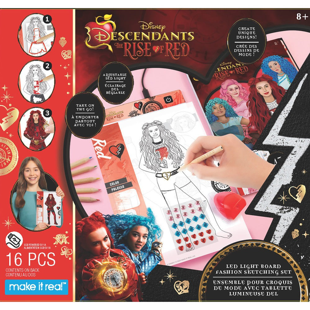 Make It Real Descendants 4 Rise Of Red LED Light Board Fashion Sketching Set
