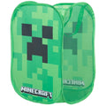 Minecraft Creeper Pop-Up Laundry Basket - Pixel Green Cube Design