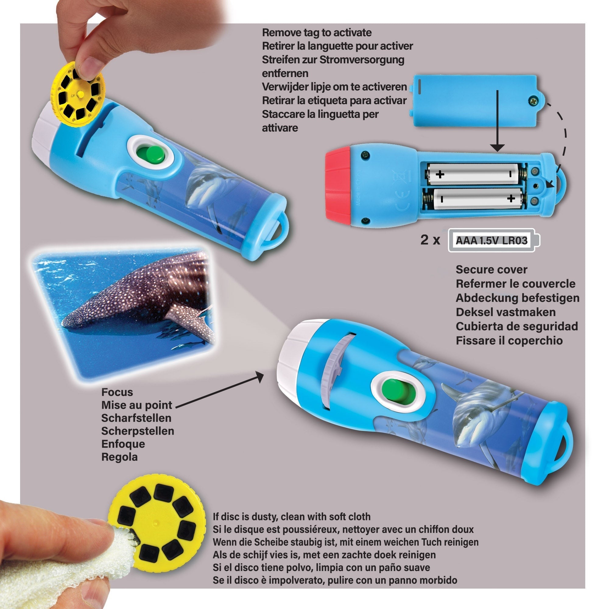 Brainstorm Toys Shark Torch & Projector - Marine Exploration - Ages 3+