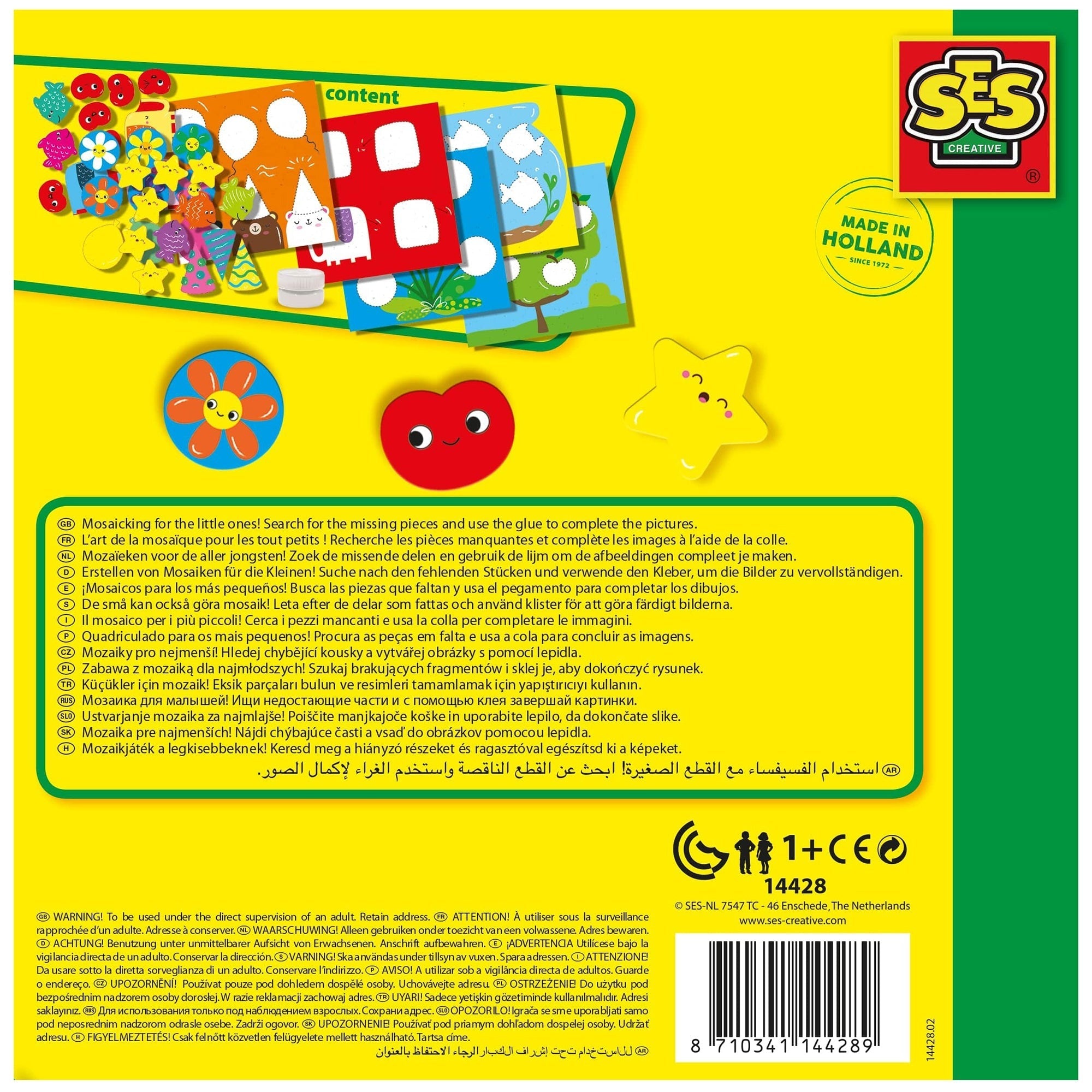 SES Creative My First Sticking Shapes Mosaic Art Activity Kit for Toddlers